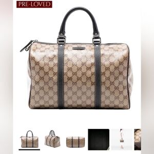 Gucci Beige and Brown Monogram Duffle Bag